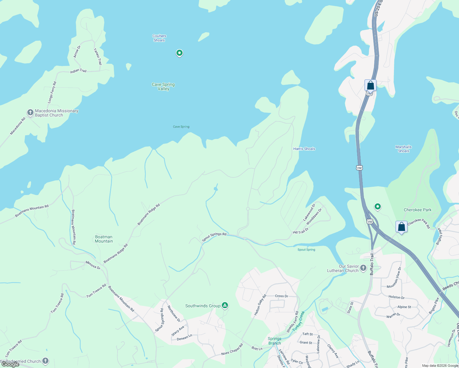 map of restaurants, bars, coffee shops, grocery stores, and more near 2799 Dawns Trce in Morristown
