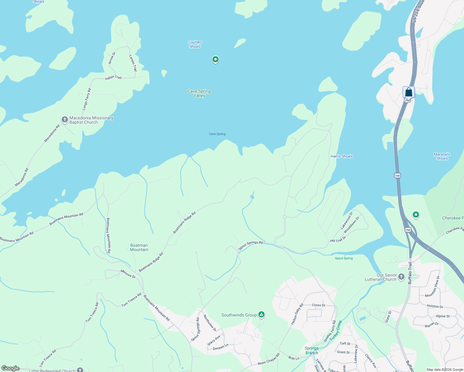 map of restaurants, bars, coffee shops, grocery stores, and more near 2201 Boatmans Ridge Road in Morristown