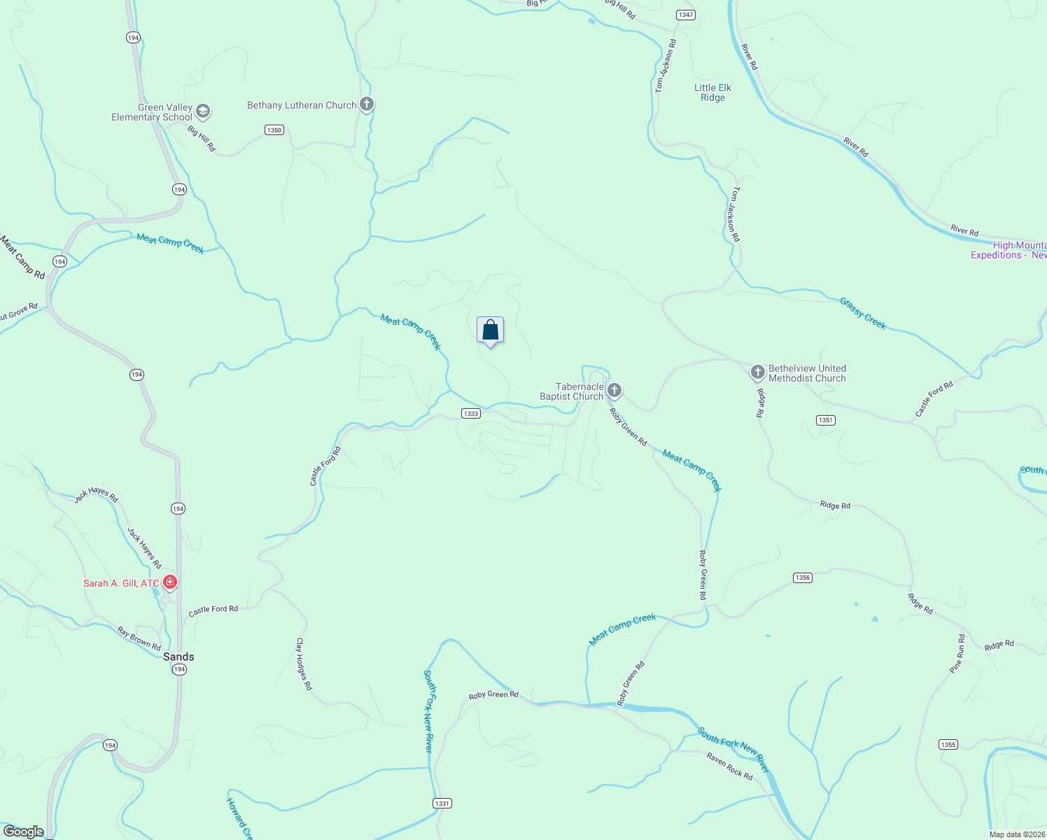 map of restaurants, bars, coffee shops, grocery stores, and more near 109 Appaloosa Trail in Boone