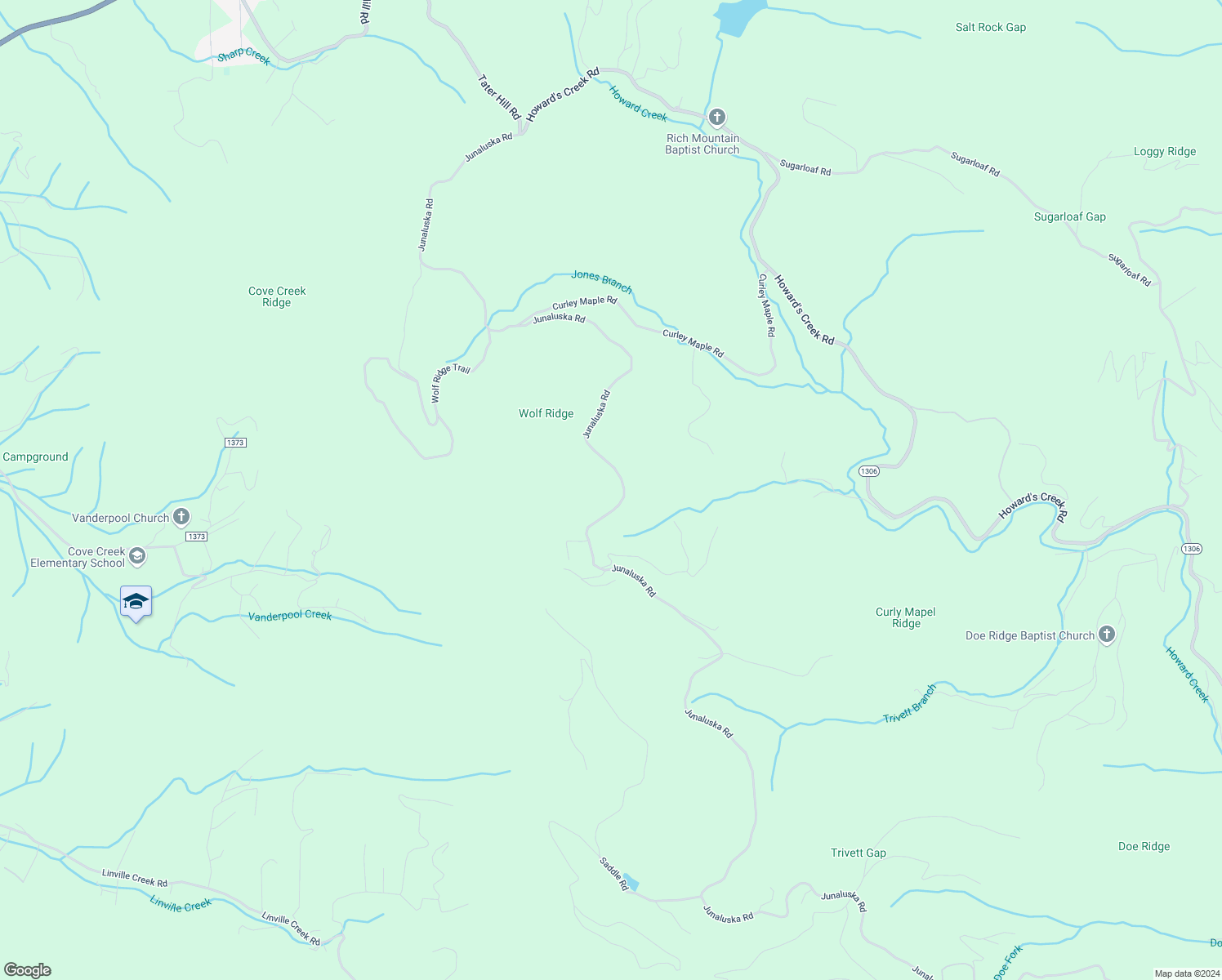 map of restaurants, bars, coffee shops, grocery stores, and more near 5699 Junaluska Road in Boone