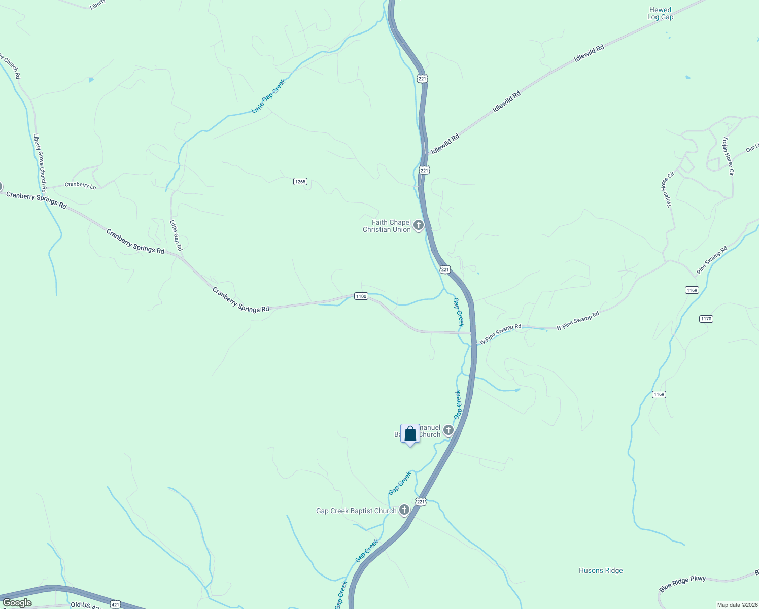 map of restaurants, bars, coffee shops, grocery stores, and more near 581 Cranberry Springs Road in Fleetwood