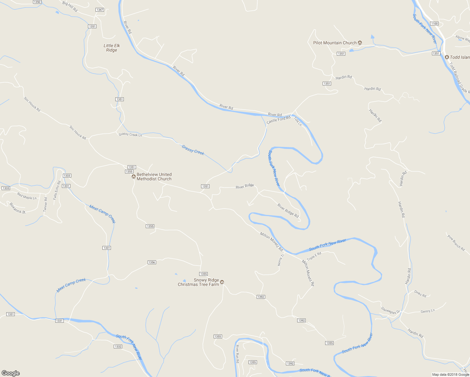 map of restaurants, bars, coffee shops, grocery stores, and more near 368 River Ridge Road in Boone