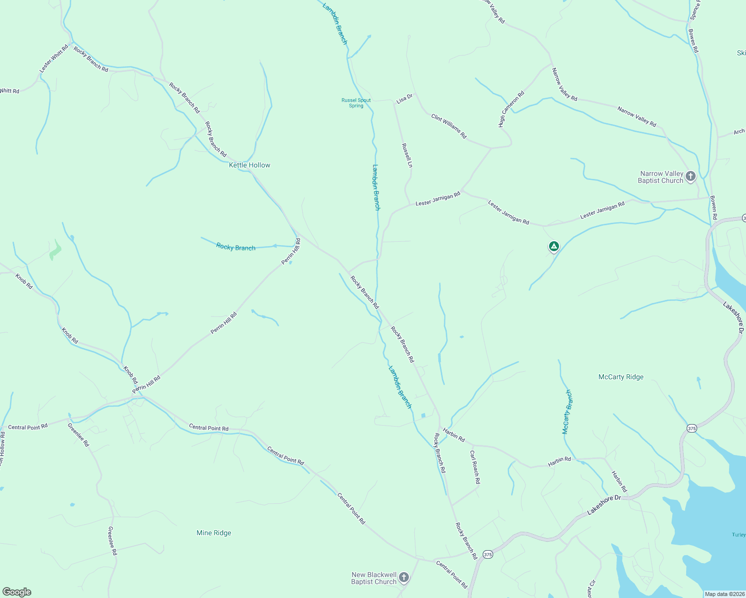 map of restaurants, bars, coffee shops, grocery stores, and more near 2571 Rocky Branch Road in Rutledge