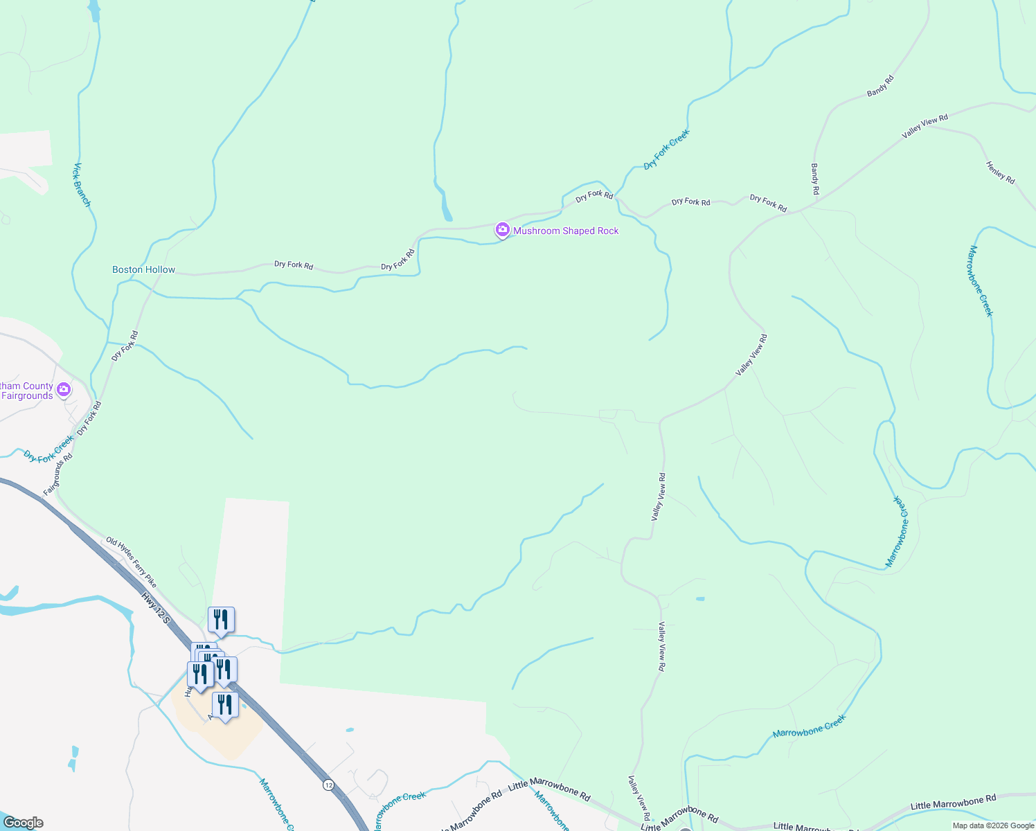 map of restaurants, bars, coffee shops, grocery stores, and more near 1049 Waynoe Road in Ashland City