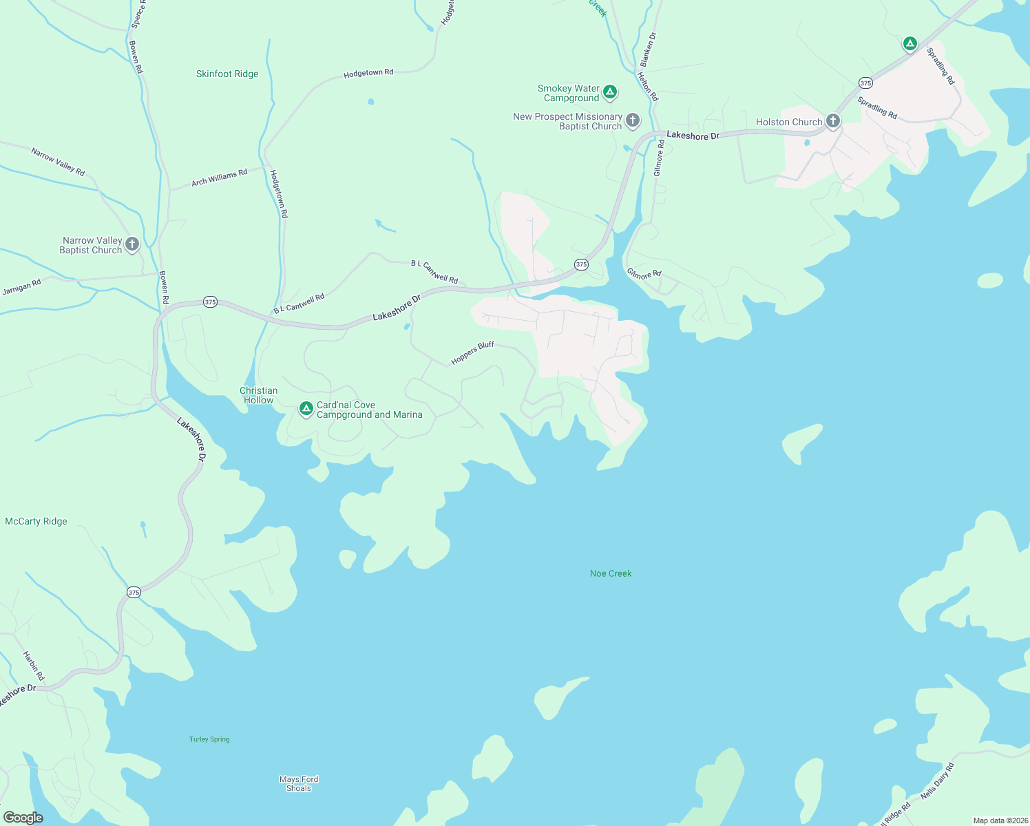 map of restaurants, bars, coffee shops, grocery stores, and more near 770 Hoppers Bluff in Rutledge