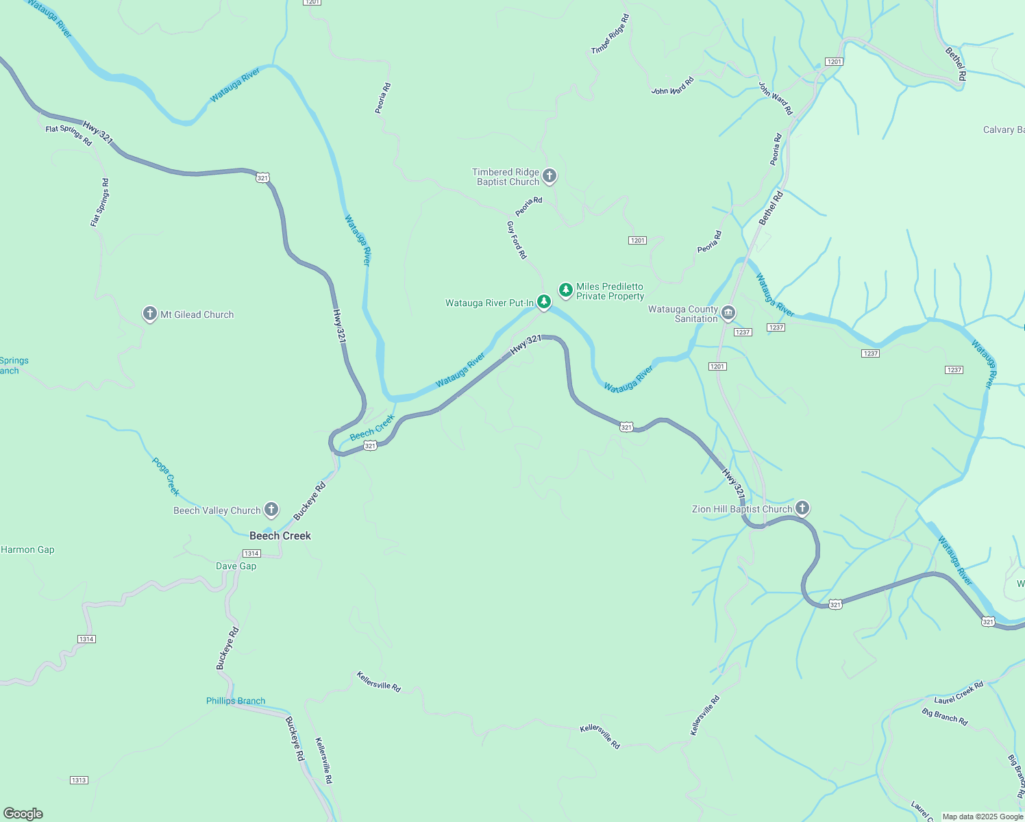 map of restaurants, bars, coffee shops, grocery stores, and more near 567 Trivette Circle in Watauga County