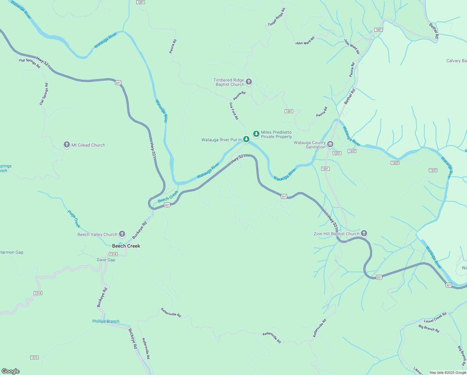 map of restaurants, bars, coffee shops, grocery stores, and more near 567 Trivette Circle in Sugar Grove
