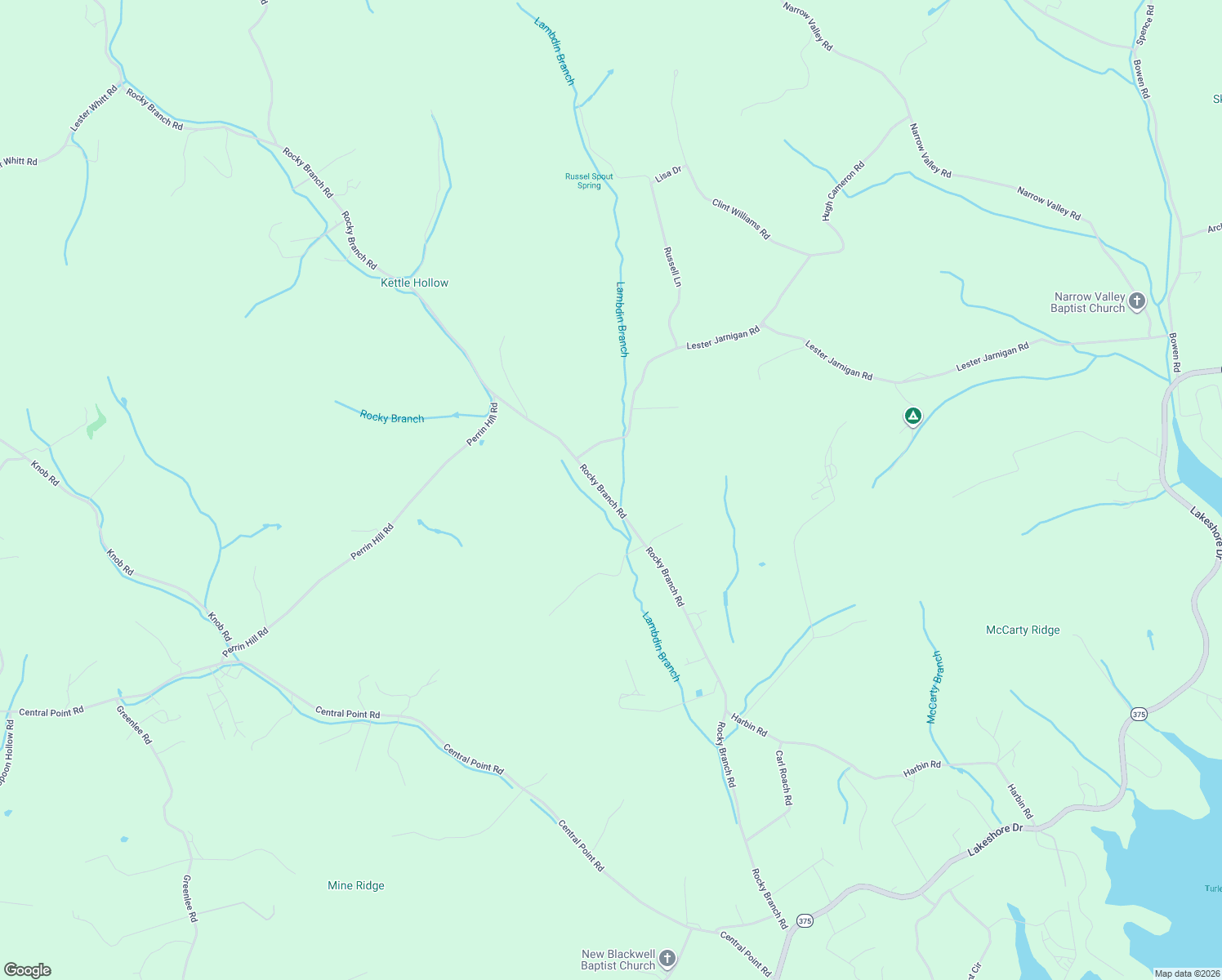 map of restaurants, bars, coffee shops, grocery stores, and more near 2571 Rocky Branch Road in Rutledge