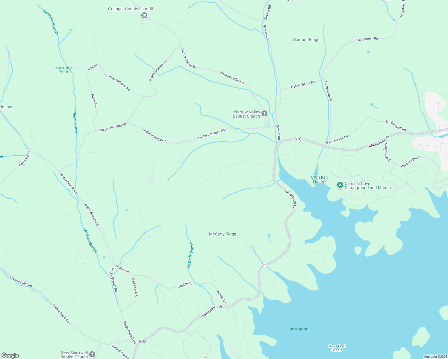 map of restaurants, bars, coffee shops, grocery stores, and more near 731 Roberts Ridge in Rutledge