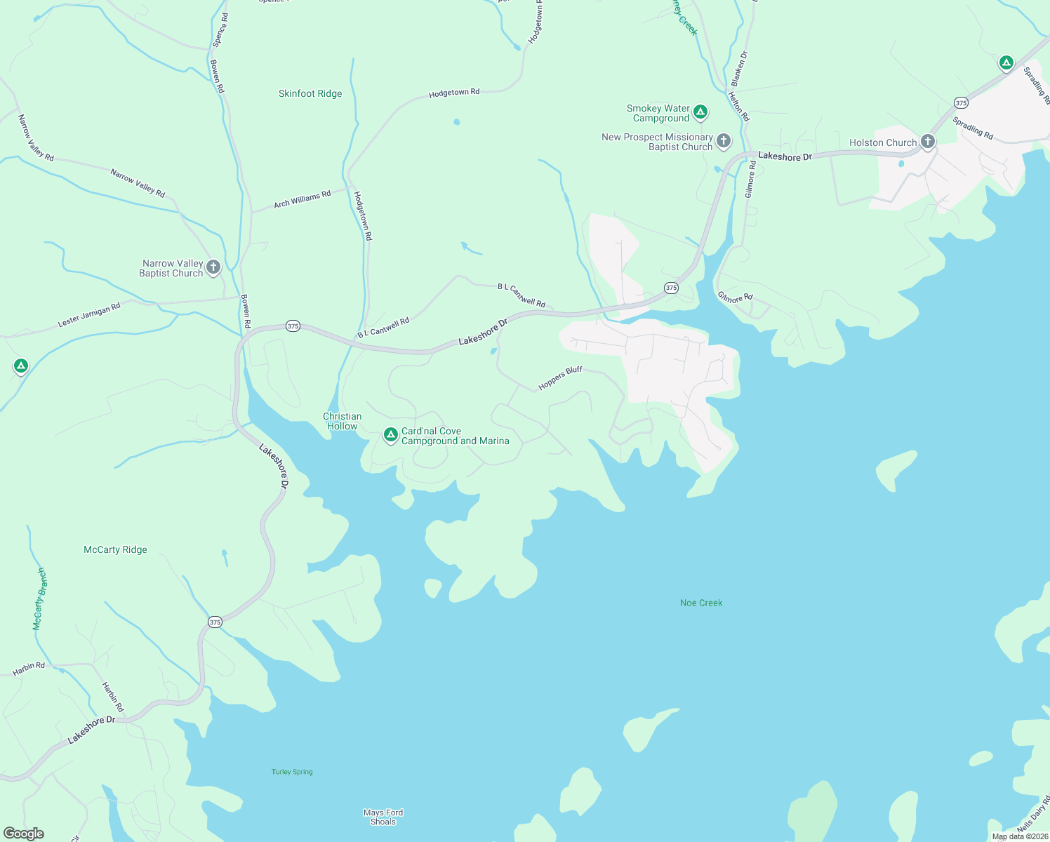 map of restaurants, bars, coffee shops, grocery stores, and more near 412 Tumbleweed Trail in Rutledge