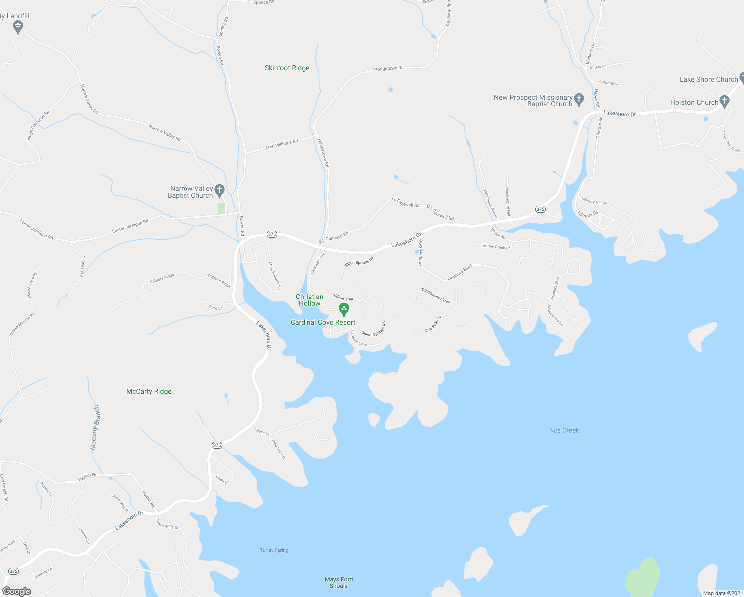 map of restaurants, bars, coffee shops, grocery stores, and more near 174 Cow Poke Lane in Rutledge