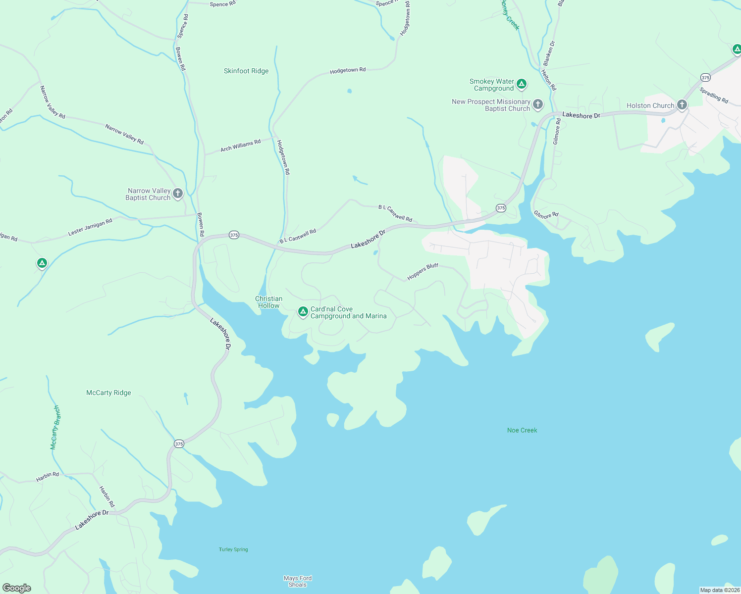 map of restaurants, bars, coffee shops, grocery stores, and more near 271 Tumbleweed Trail in Rutledge