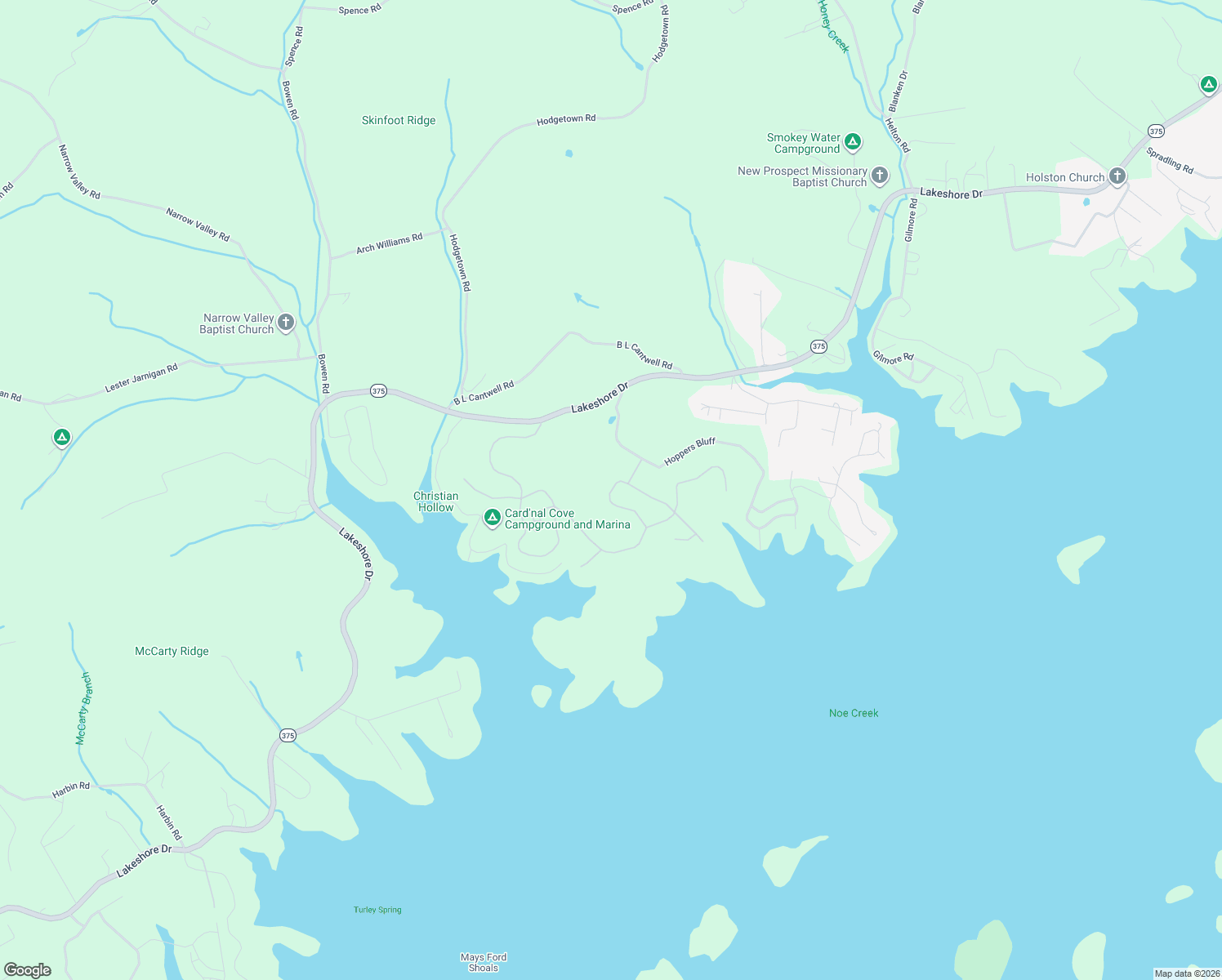 map of restaurants, bars, coffee shops, grocery stores, and more near 271 Tumbleweed Trail in Rutledge
