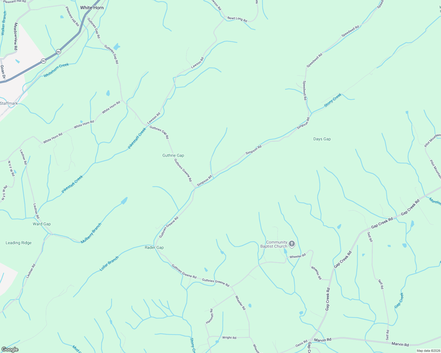 map of restaurants, bars, coffee shops, grocery stores, and more near 326 Simpson Road in Bulls Gap