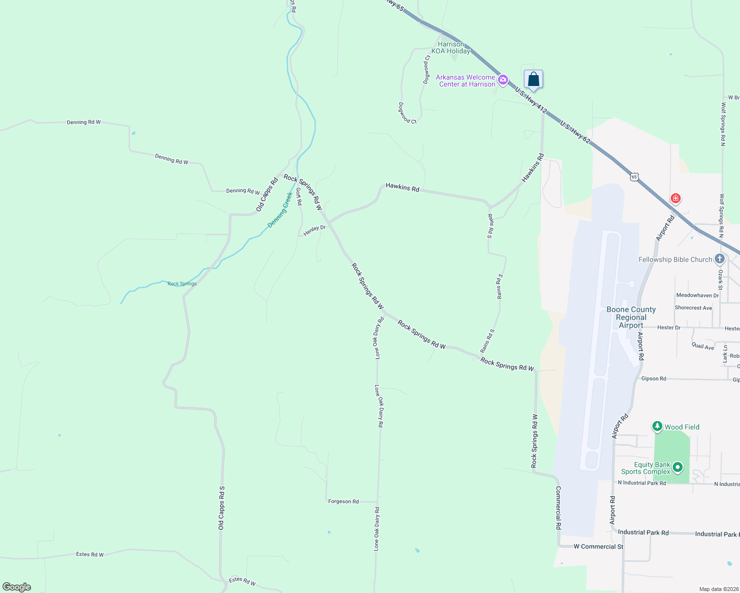 map of restaurants, bars, coffee shops, grocery stores, and more near 5751 Rock Springs Road West in Harrison