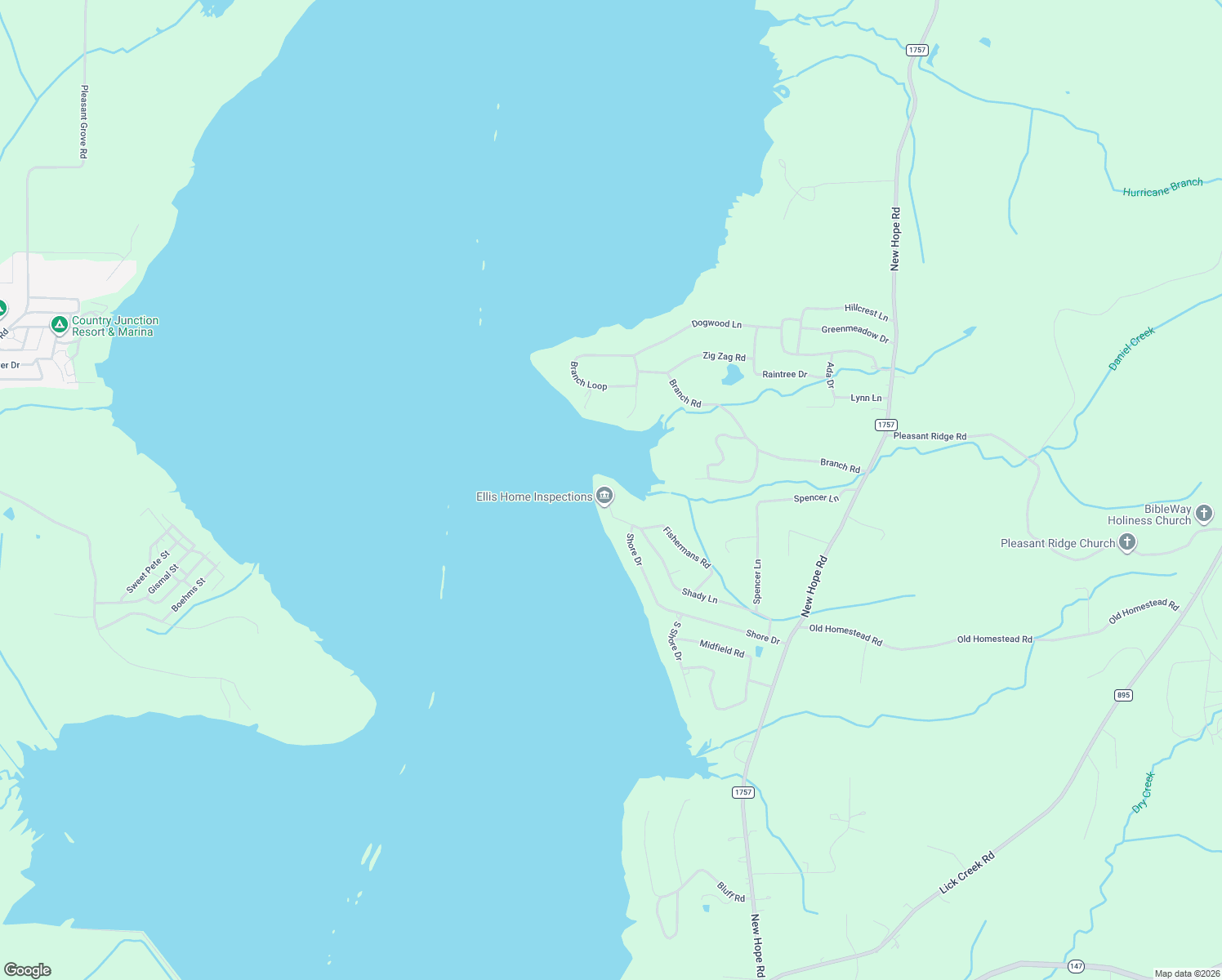 map of restaurants, bars, coffee shops, grocery stores, and more near 498 Fishermans Road in Big Sandy