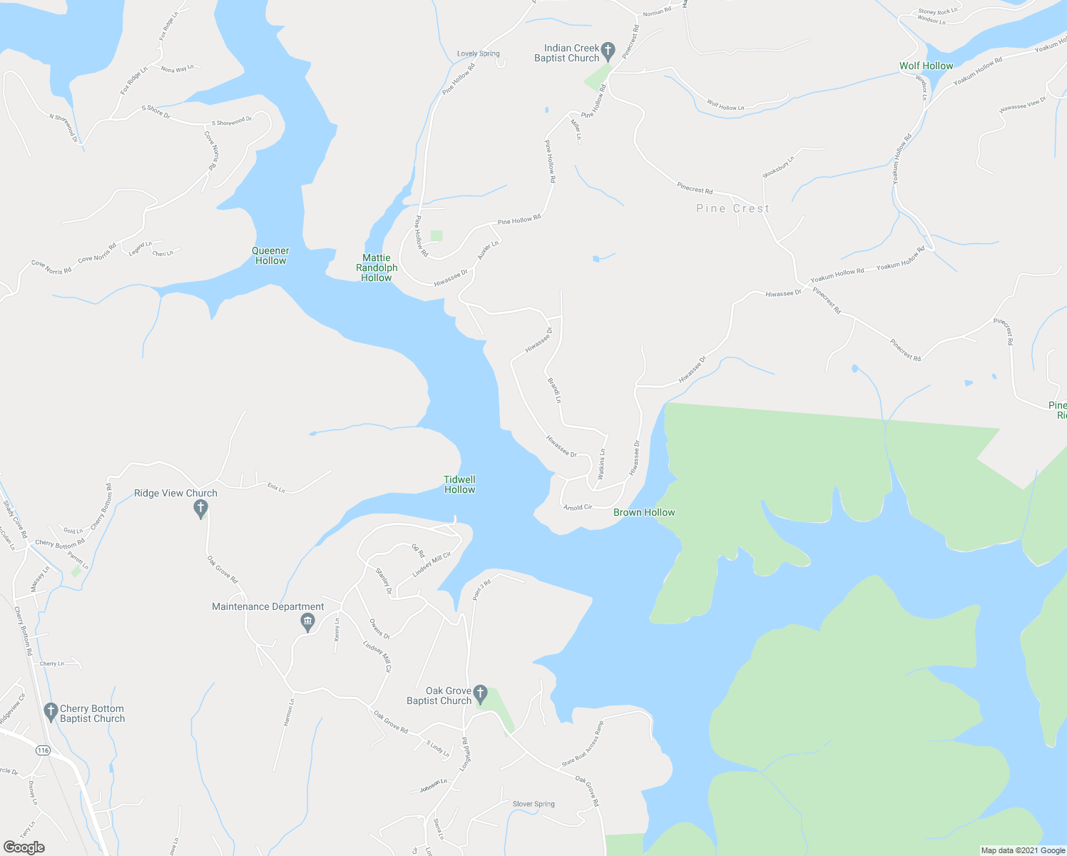 map of restaurants, bars, coffee shops, grocery stores, and more near 762 Hiwassee Drive in Jacksboro