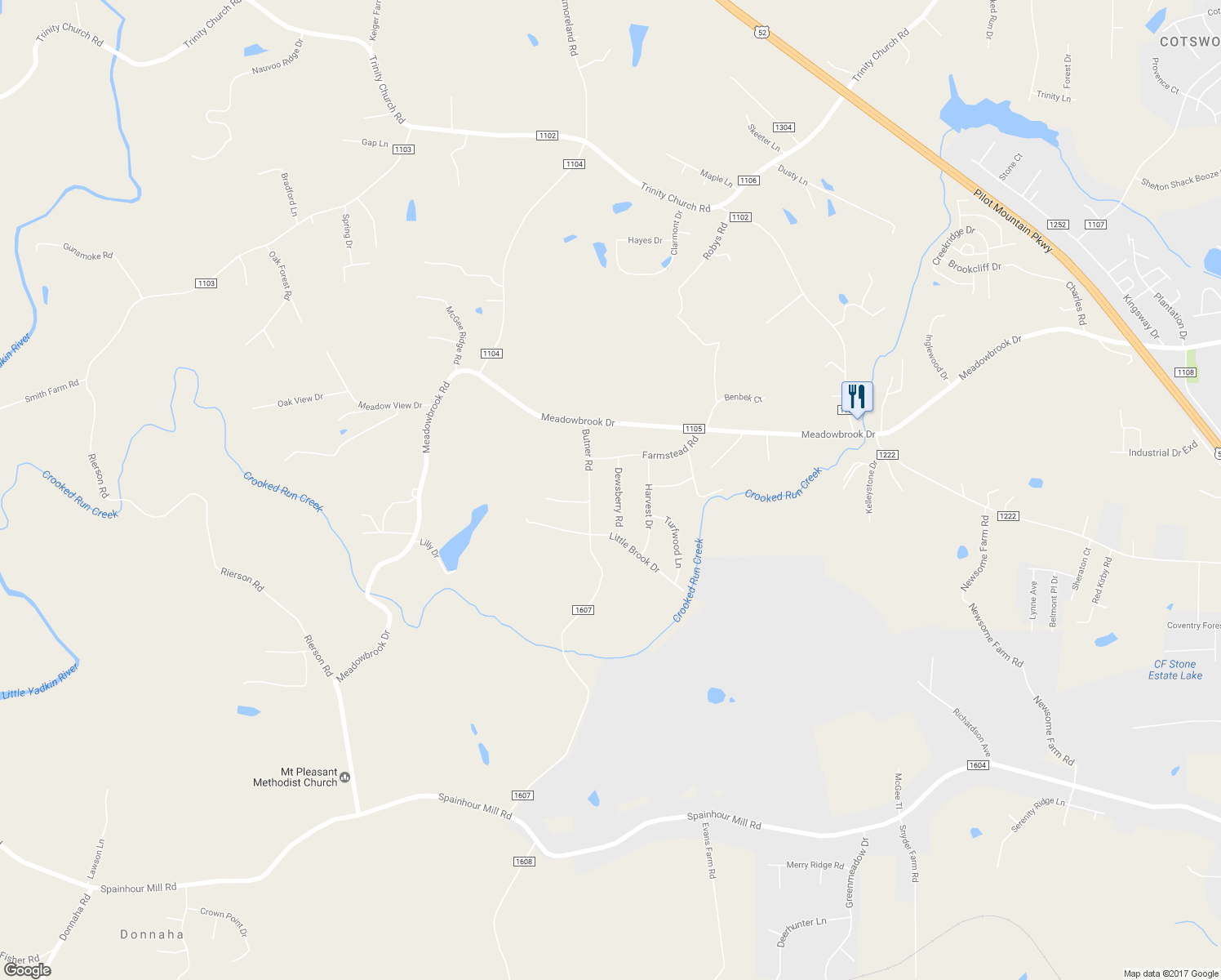 map of restaurants, bars, coffee shops, grocery stores, and more near 118 Dewsberry Road in King