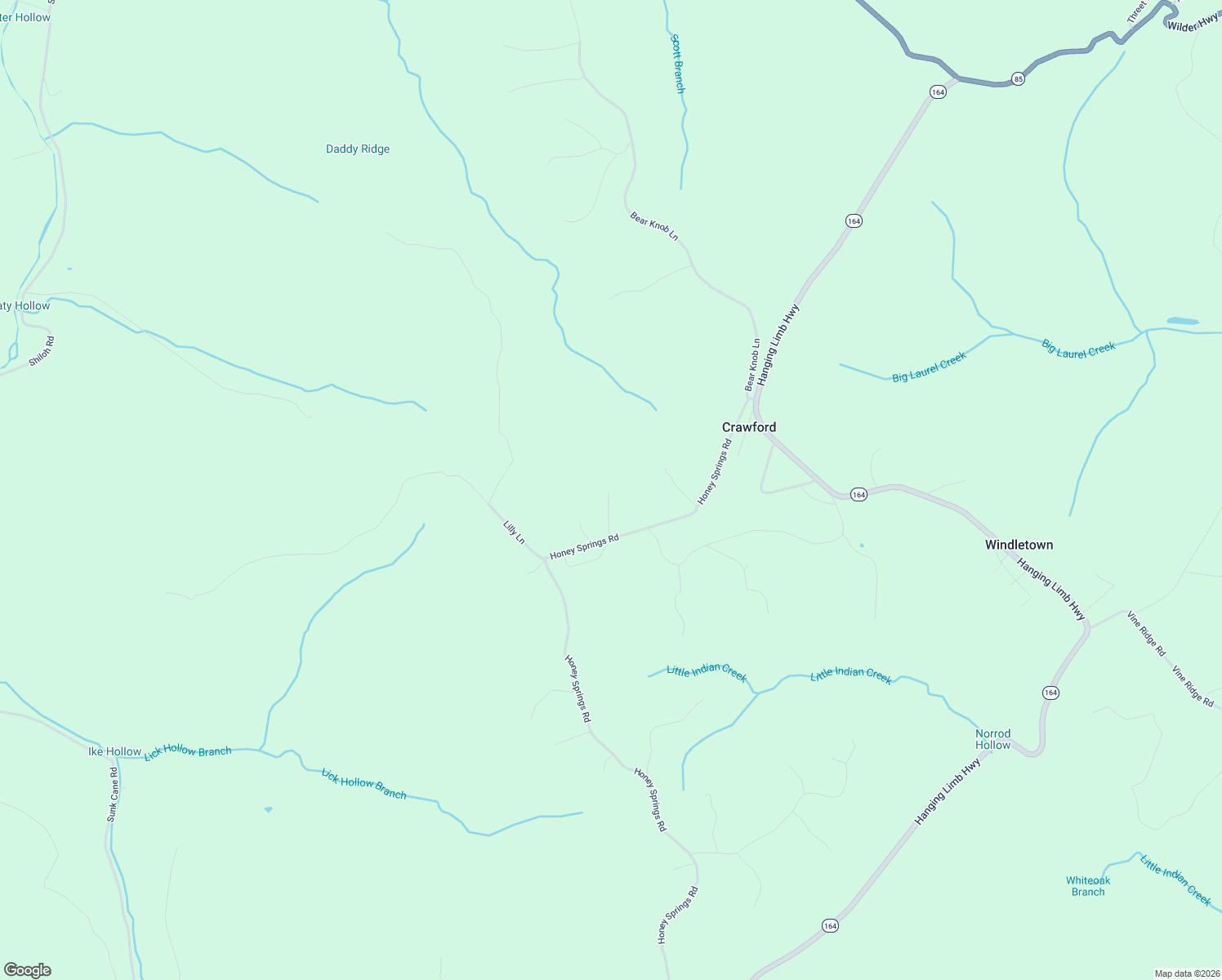 map of restaurants, bars, coffee shops, grocery stores, and more near 334 Honey Springs Road in Crawford