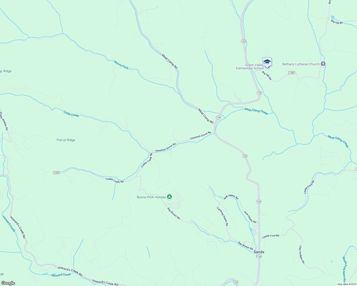 map of restaurants, bars, coffee shops, grocery stores, and more near 524 Chestnut Grove Road in Boone