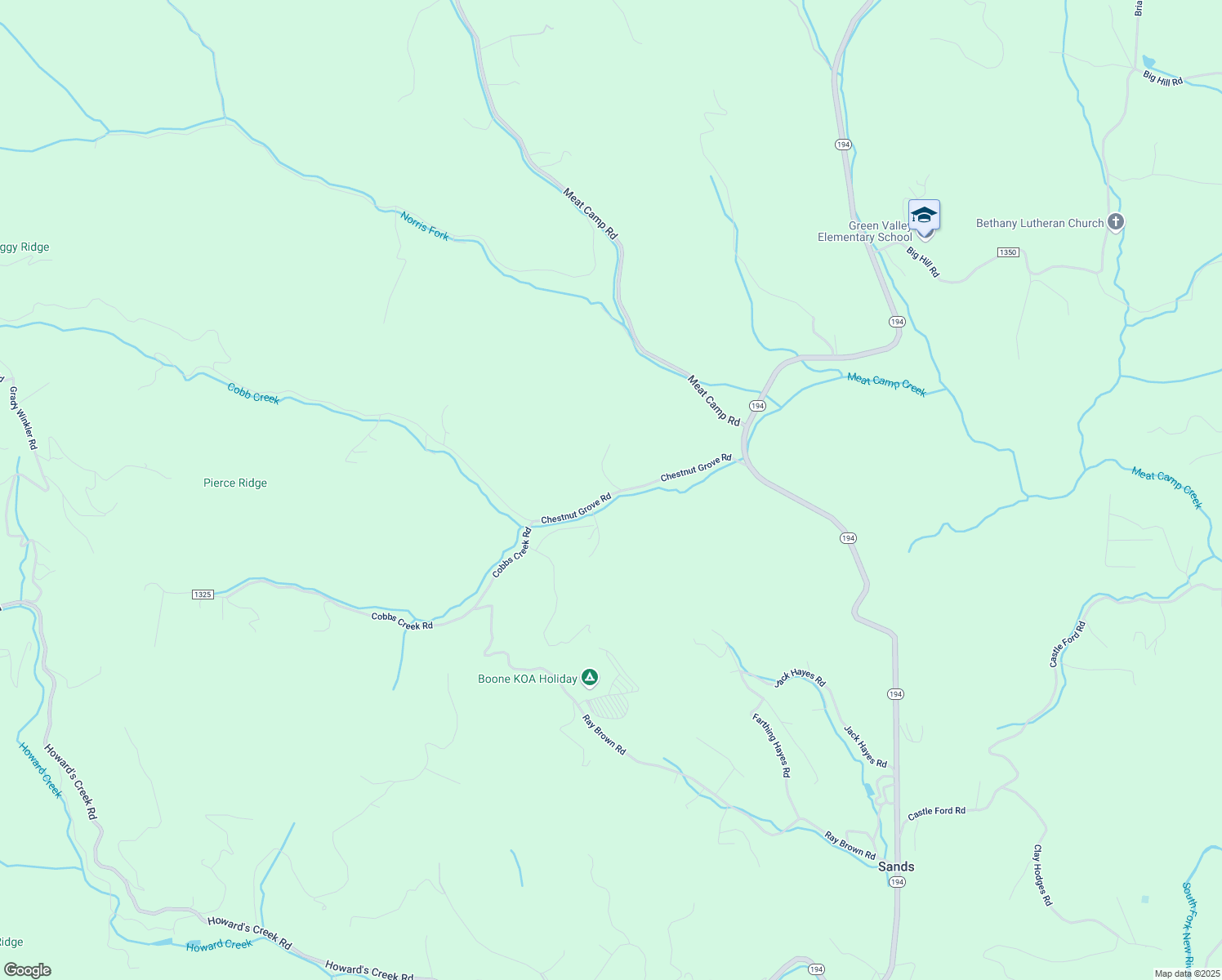 map of restaurants, bars, coffee shops, grocery stores, and more near 524 Chestnut Grove Road in Boone
