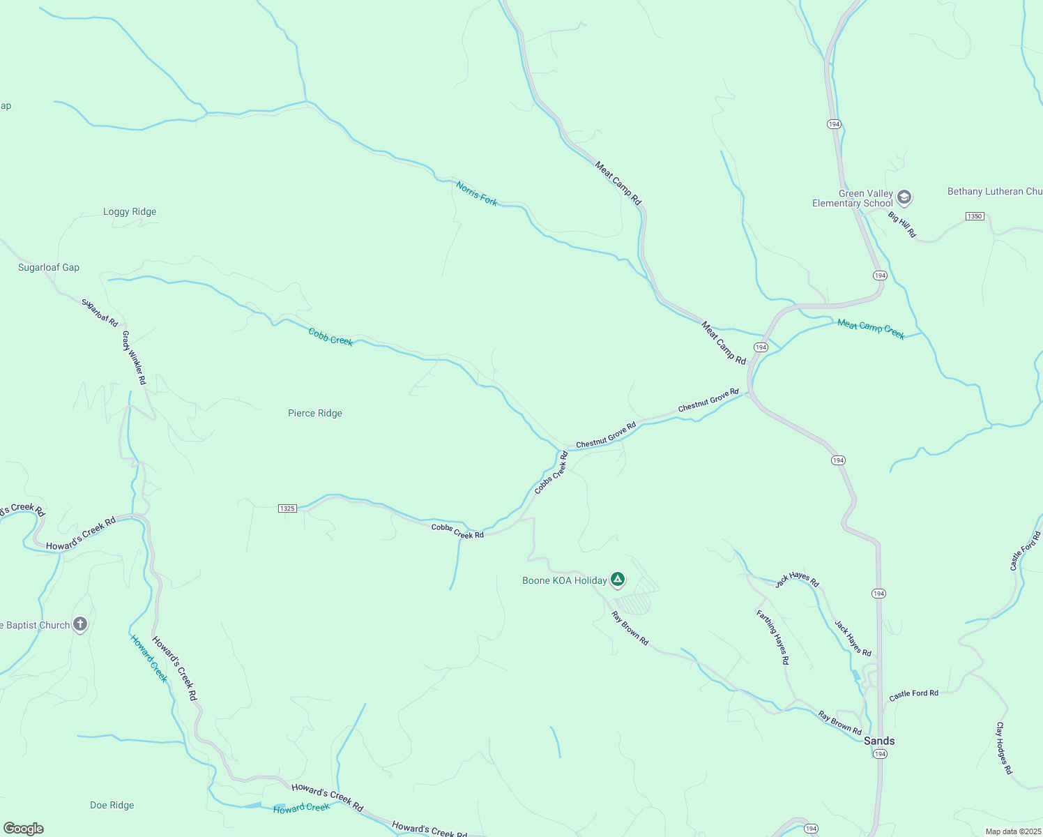 map of restaurants, bars, coffee shops, grocery stores, and more near 935 Chestnut Grove Road in Boone
