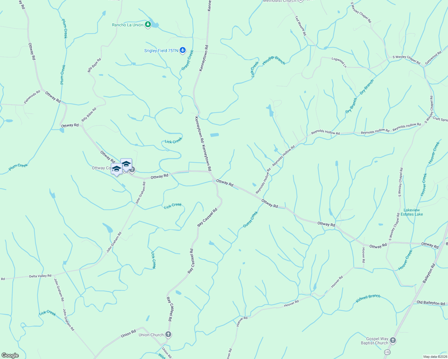 map of restaurants, bars, coffee shops, grocery stores, and more near 1790-1994 Ottway Road in Greeneville