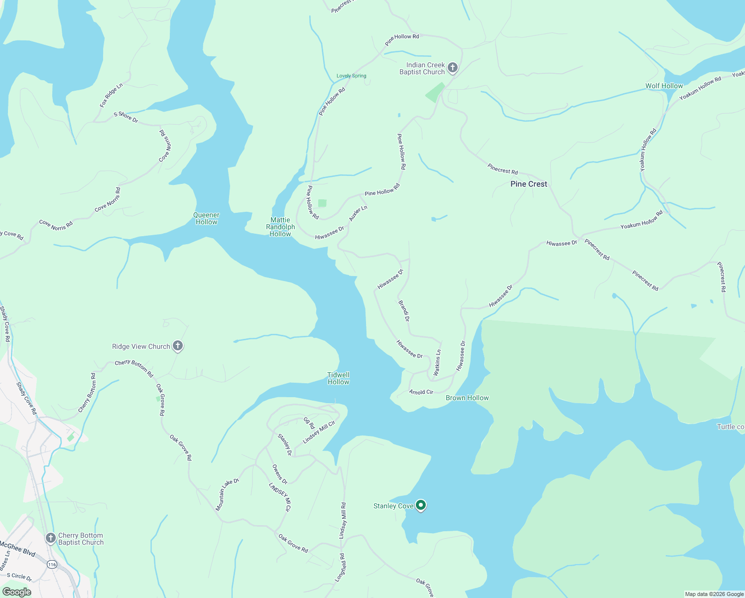 map of restaurants, bars, coffee shops, grocery stores, and more near 674 Hiwassee Drive in Jacksboro