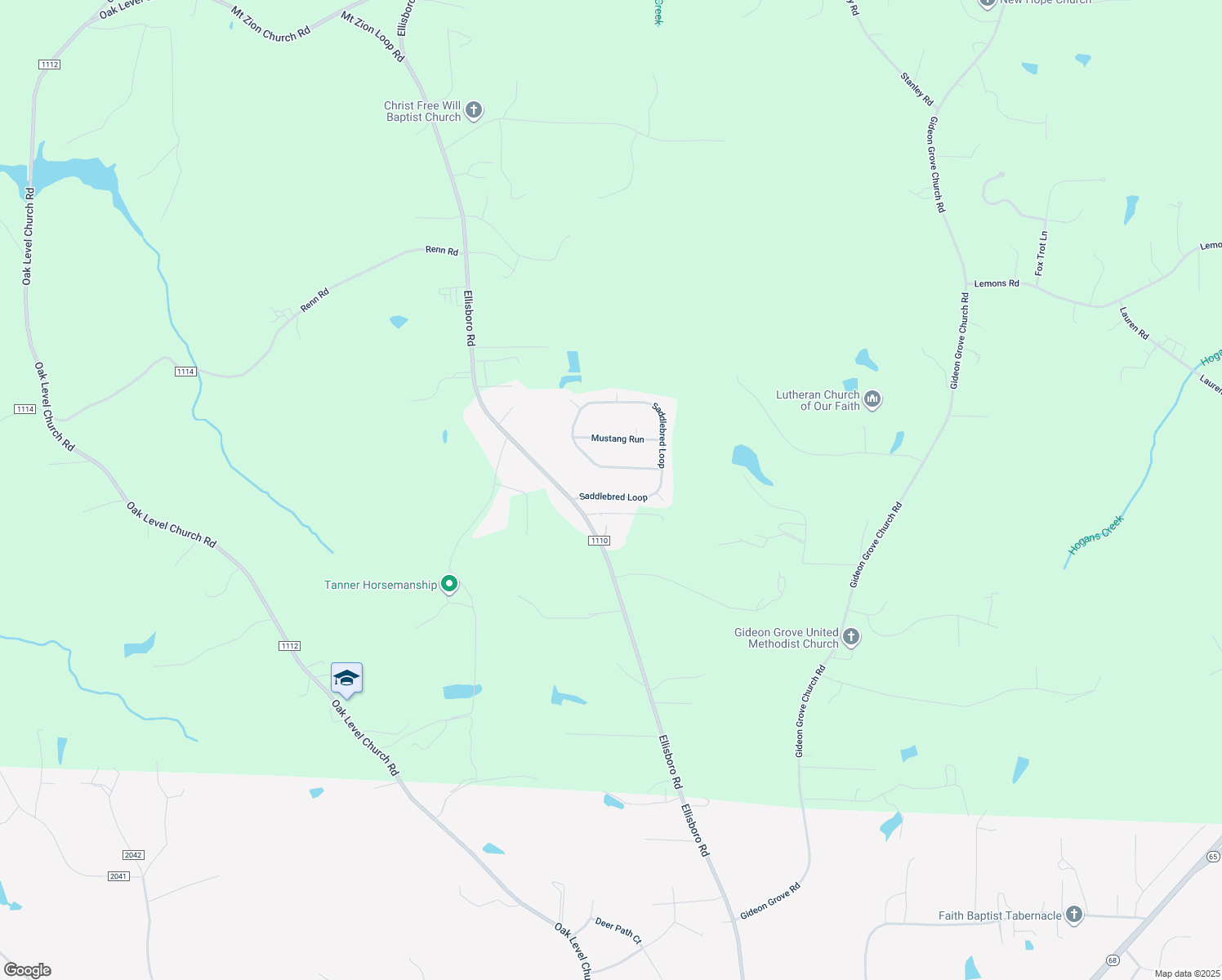 map of restaurants, bars, coffee shops, grocery stores, and more near 161 Saddlebred Loop in Stokesdale