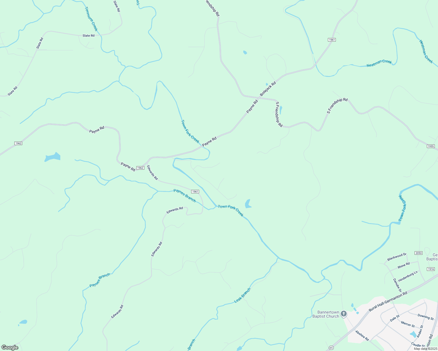 map of restaurants, bars, coffee shops, grocery stores, and more near 1261 Town Fork Trail Road in Germanton