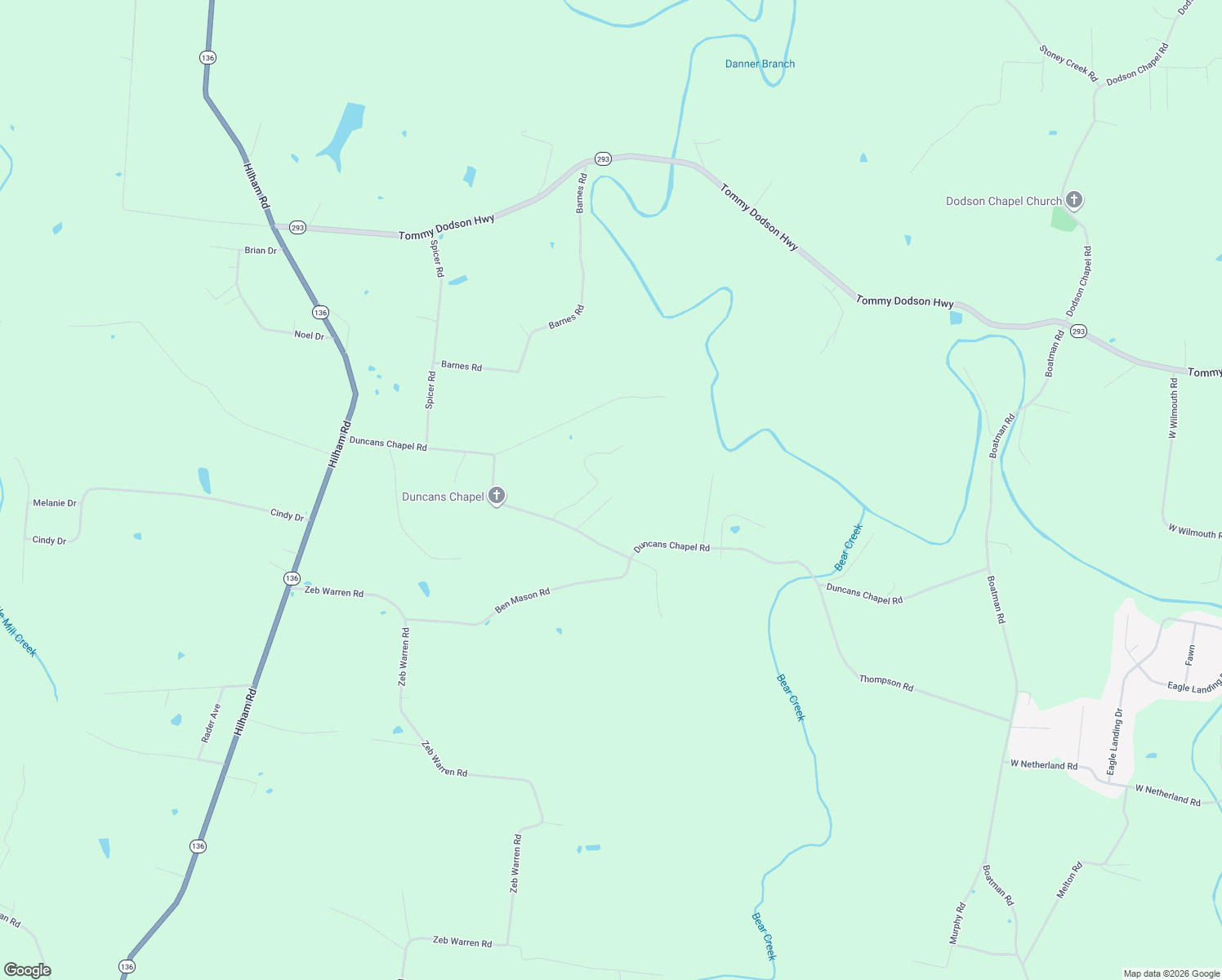 map of restaurants, bars, coffee shops, grocery stores, and more near 1676 Duncans Chapel Road in Cookeville