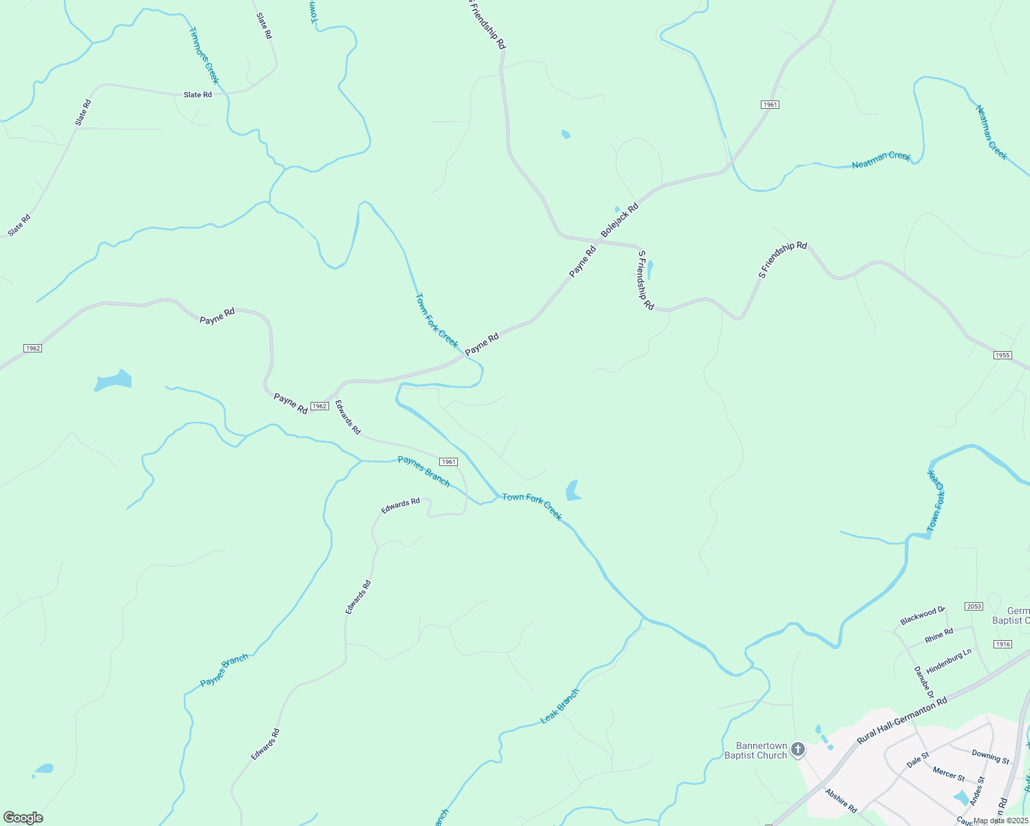 map of restaurants, bars, coffee shops, grocery stores, and more near 1261 Town Fork Trail Road in Germanton
