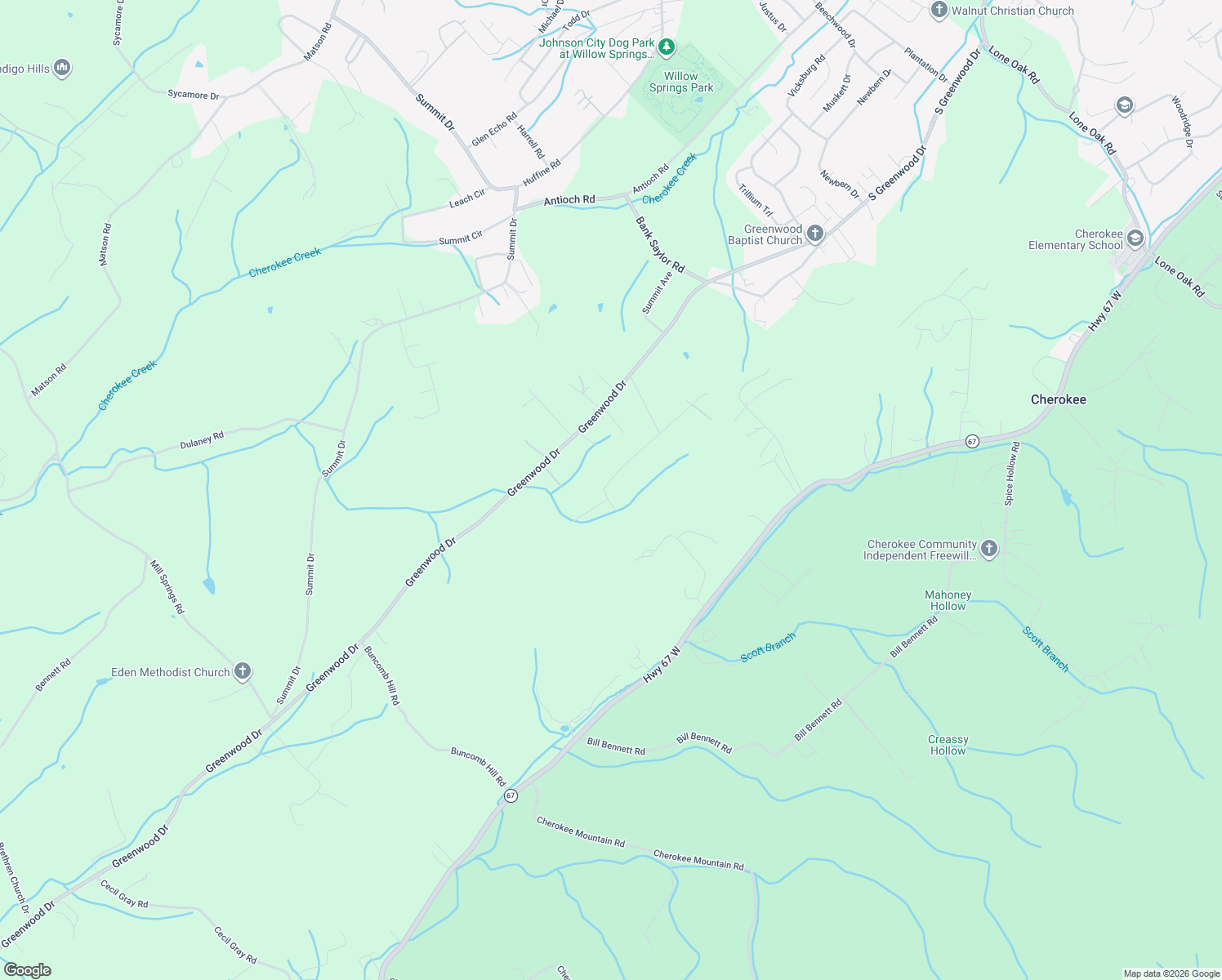map of restaurants, bars, coffee shops, grocery stores, and more near 189 Fine Road in Johnson City