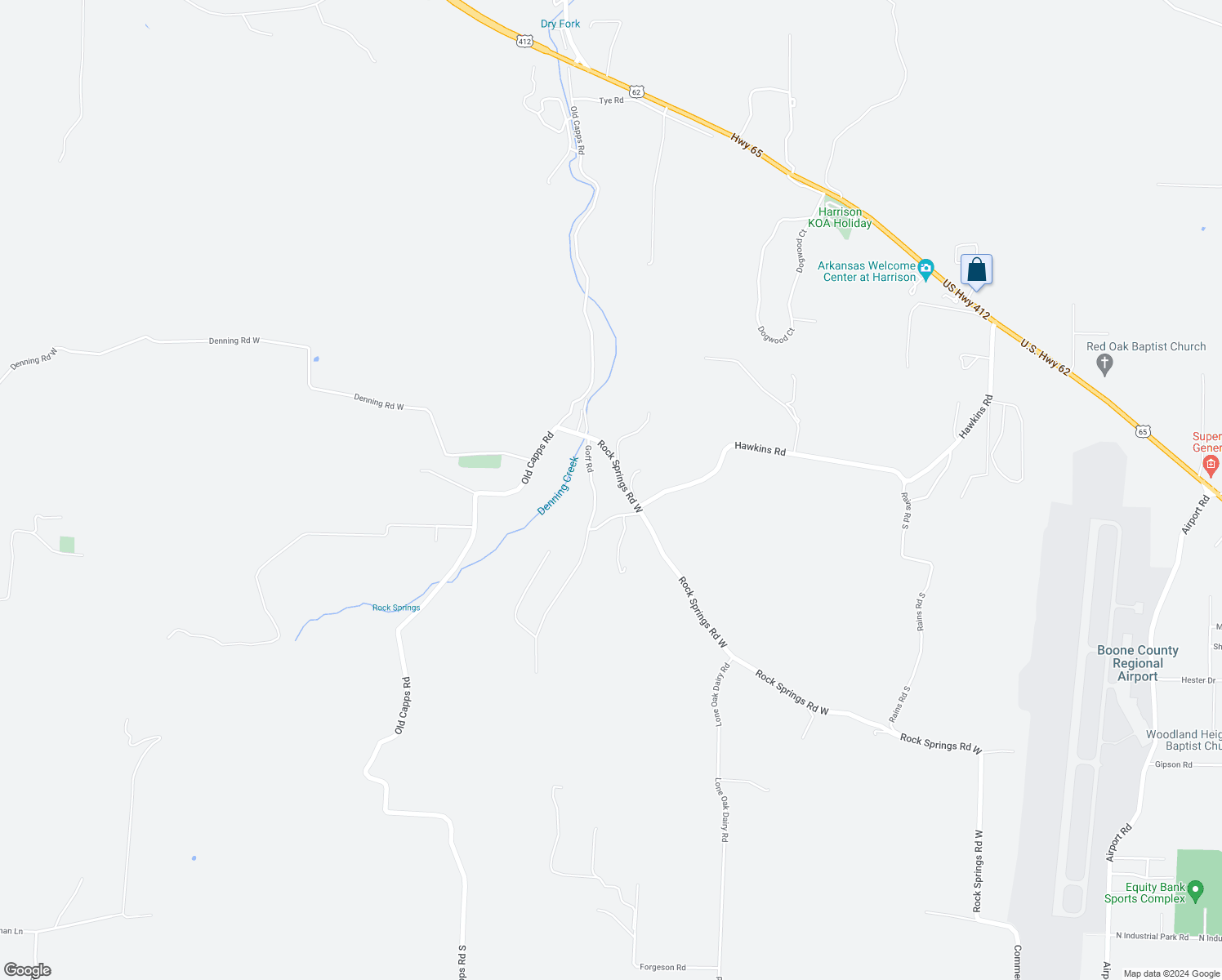 map of restaurants, bars, coffee shops, grocery stores, and more near 1669 Goff Road in Harrison