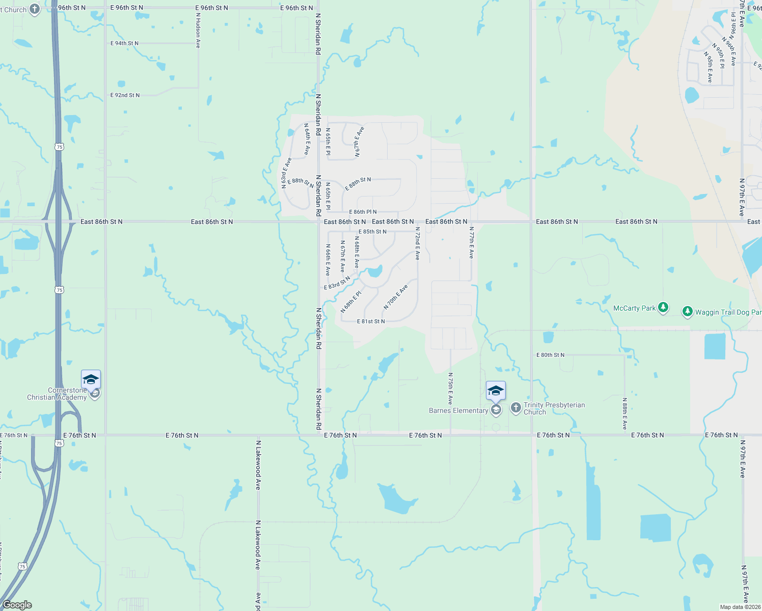 map of restaurants, bars, coffee shops, grocery stores, and more near 8150 North 70th East Avenue in Owasso