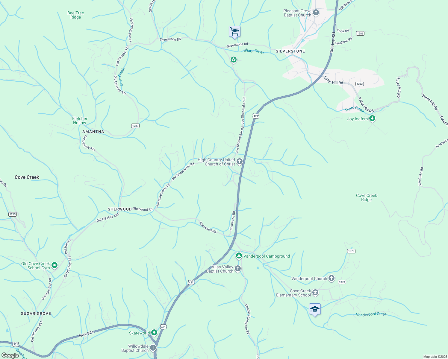 map of restaurants, bars, coffee shops, grocery stores, and more near 240 Cabin Hill Lane in Vilas