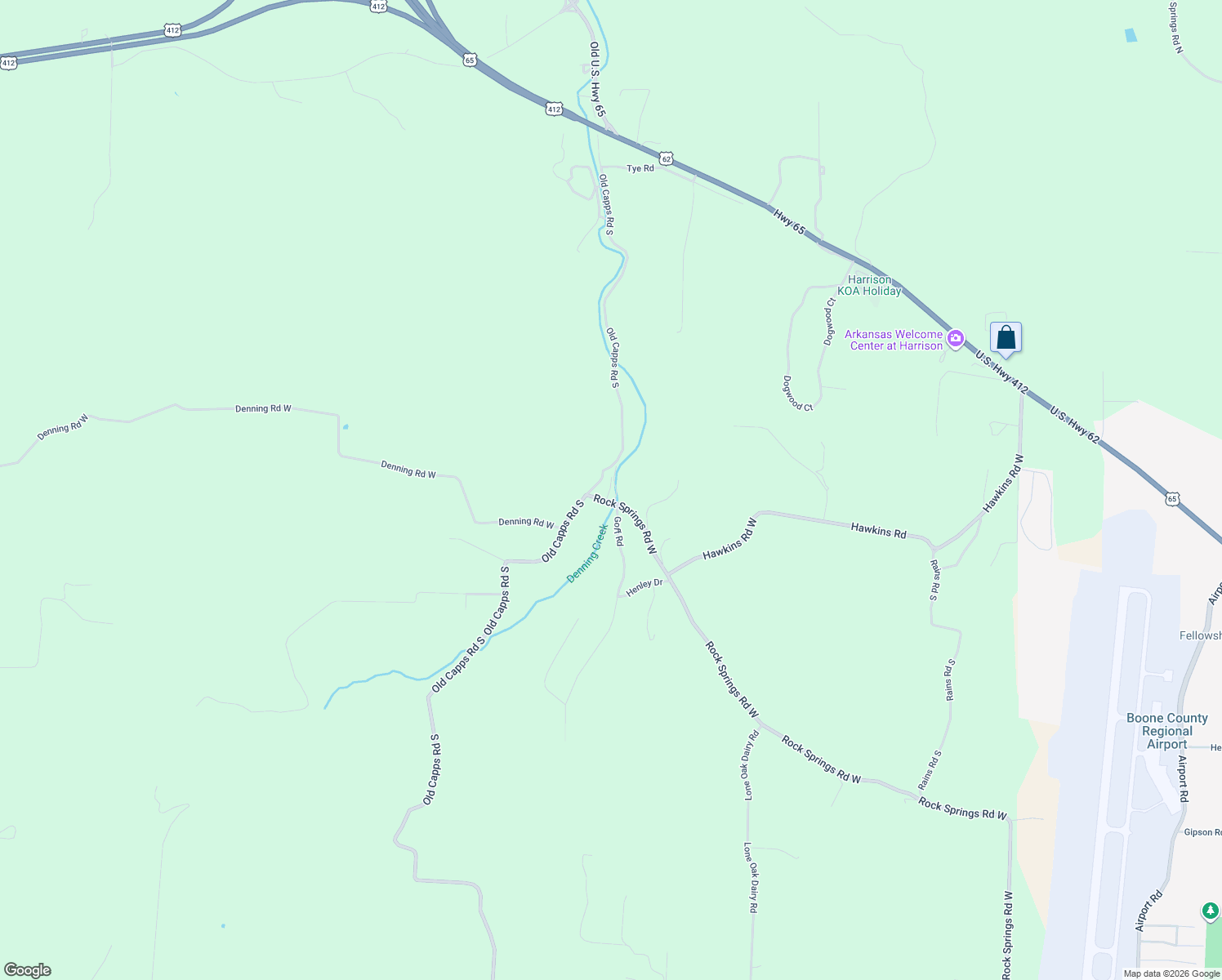 map of restaurants, bars, coffee shops, grocery stores, and more near 6498 Rock Springs Road West in Harrison