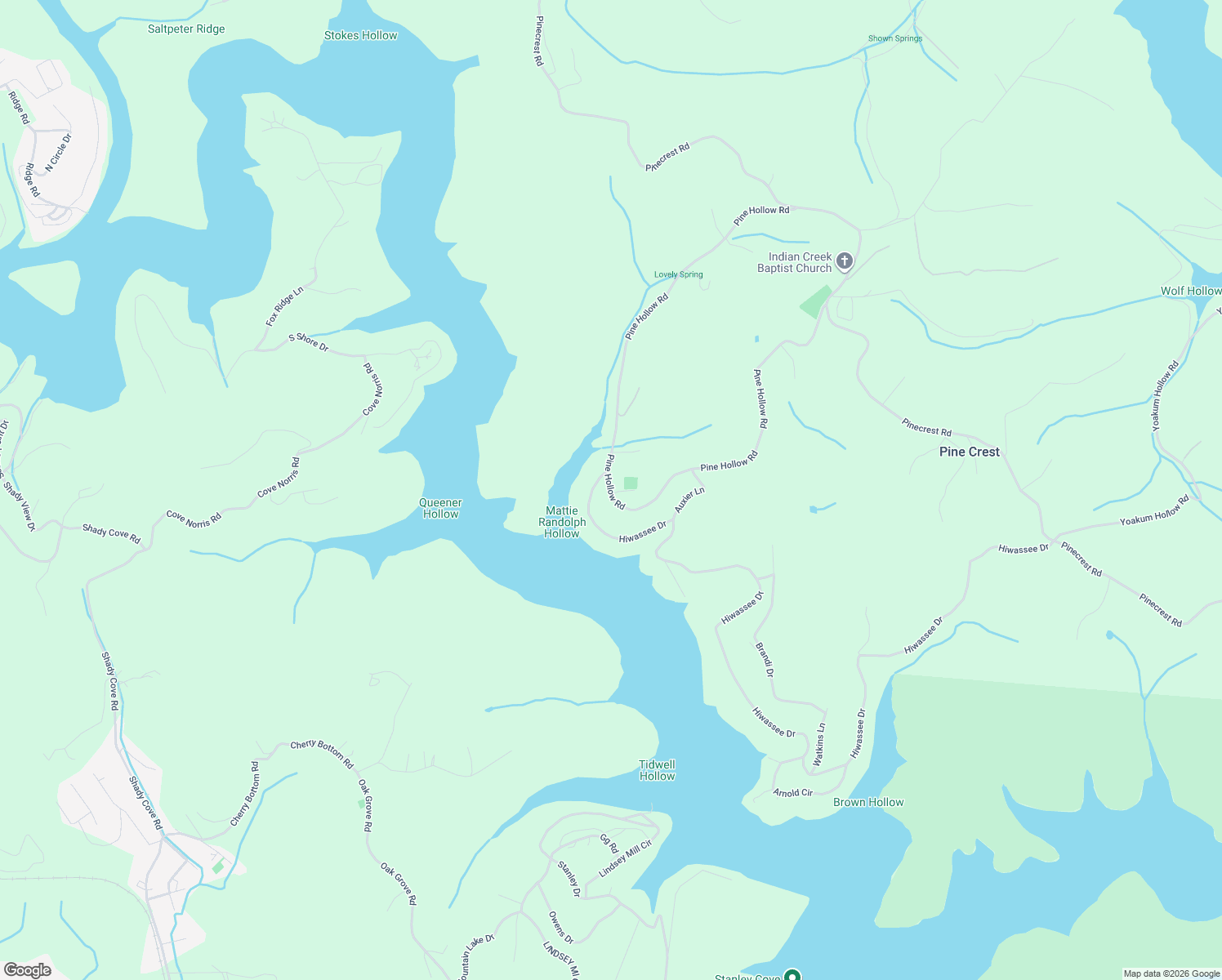 map of restaurants, bars, coffee shops, grocery stores, and more near 108 Cooperview Lane in Jacksboro