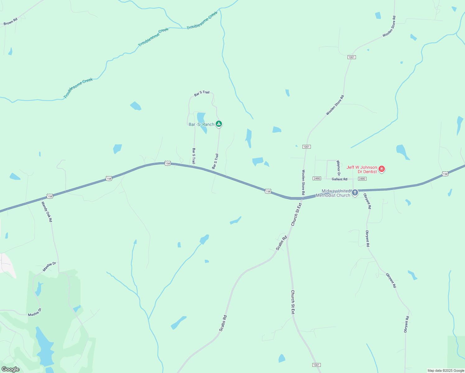 map of restaurants, bars, coffee shops, grocery stores, and more near 11440 U.S. 158 in Reidsville