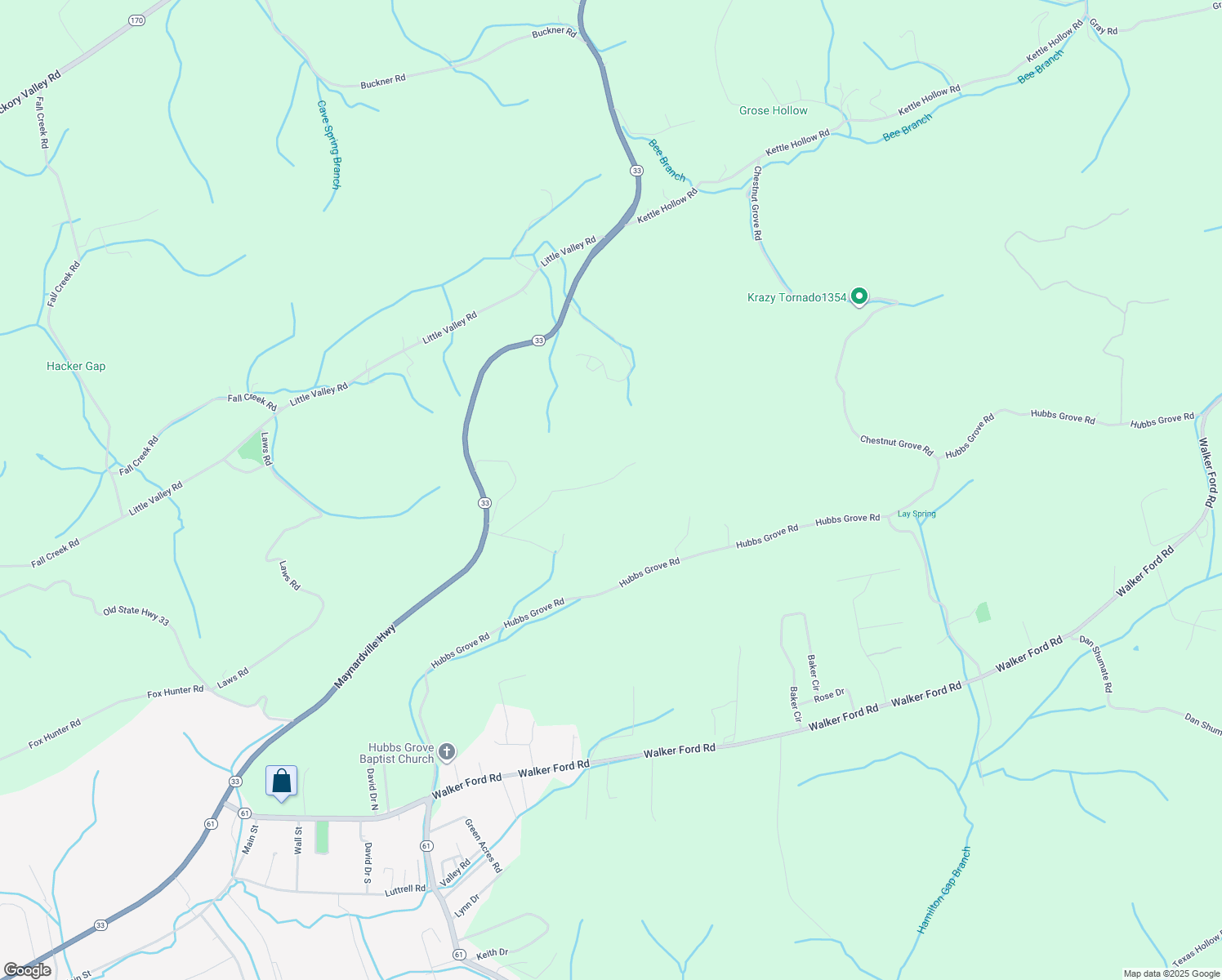 map of restaurants, bars, coffee shops, grocery stores, and more near 178 Grand View Drive in Maynardville