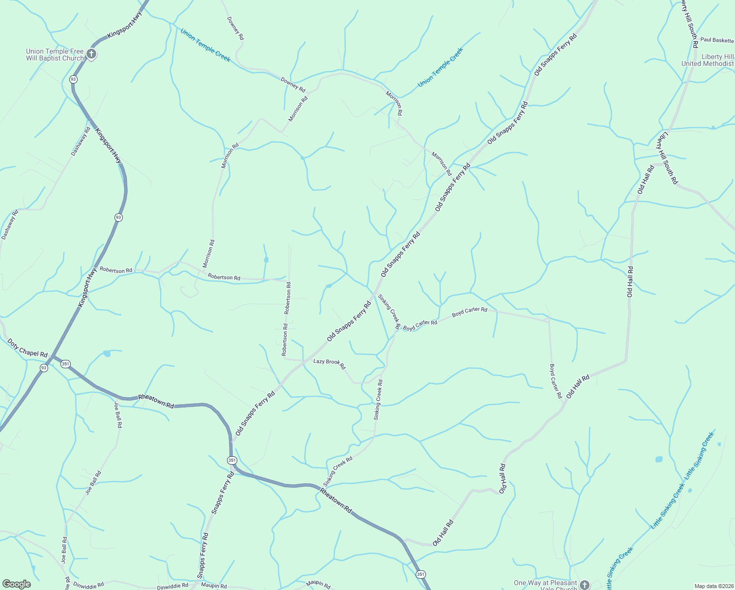 map of restaurants, bars, coffee shops, grocery stores, and more near 1005 Old Snapps Ferry Road in Chuckey