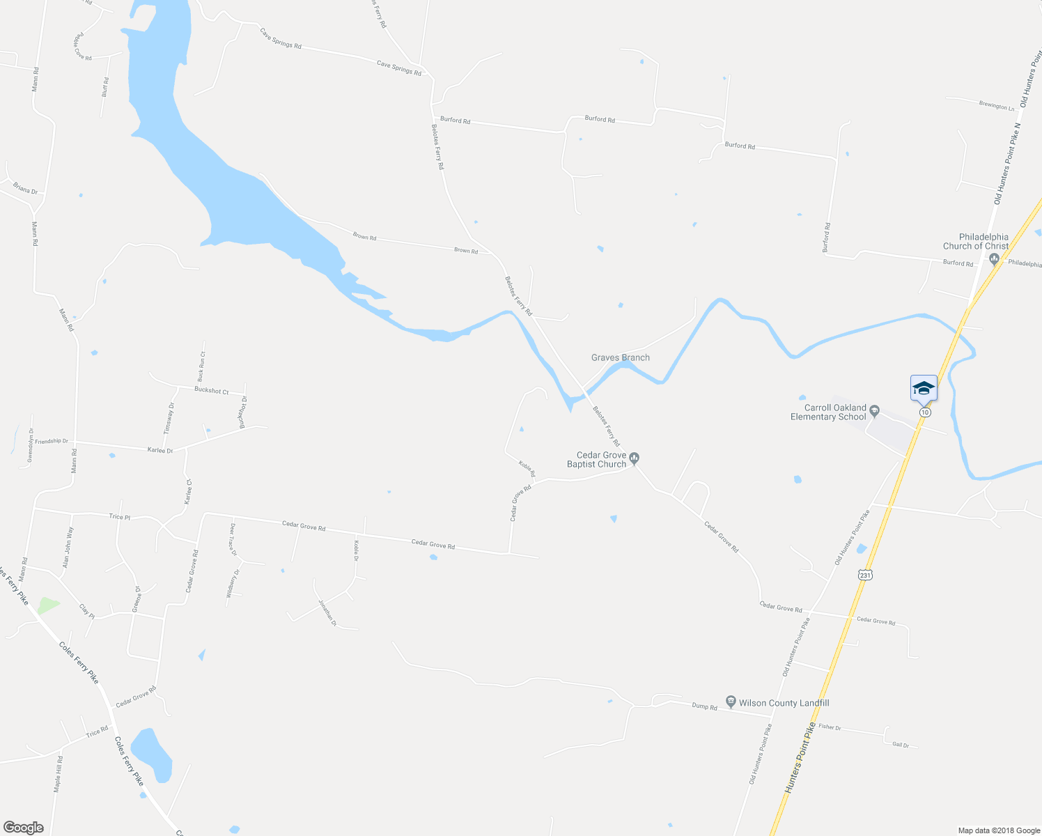 map of restaurants, bars, coffee shops, grocery stores, and more near 2160 Cedar Grove Road in Lebanon