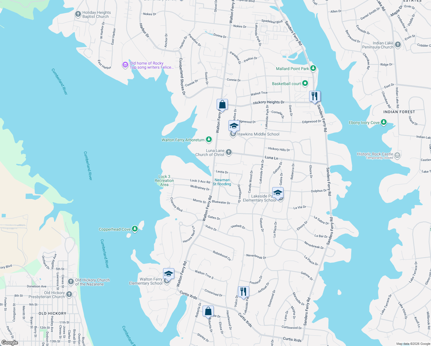 map of restaurants, bars, coffee shops, grocery stores, and more near 100 Leota Dr in Hendersonville