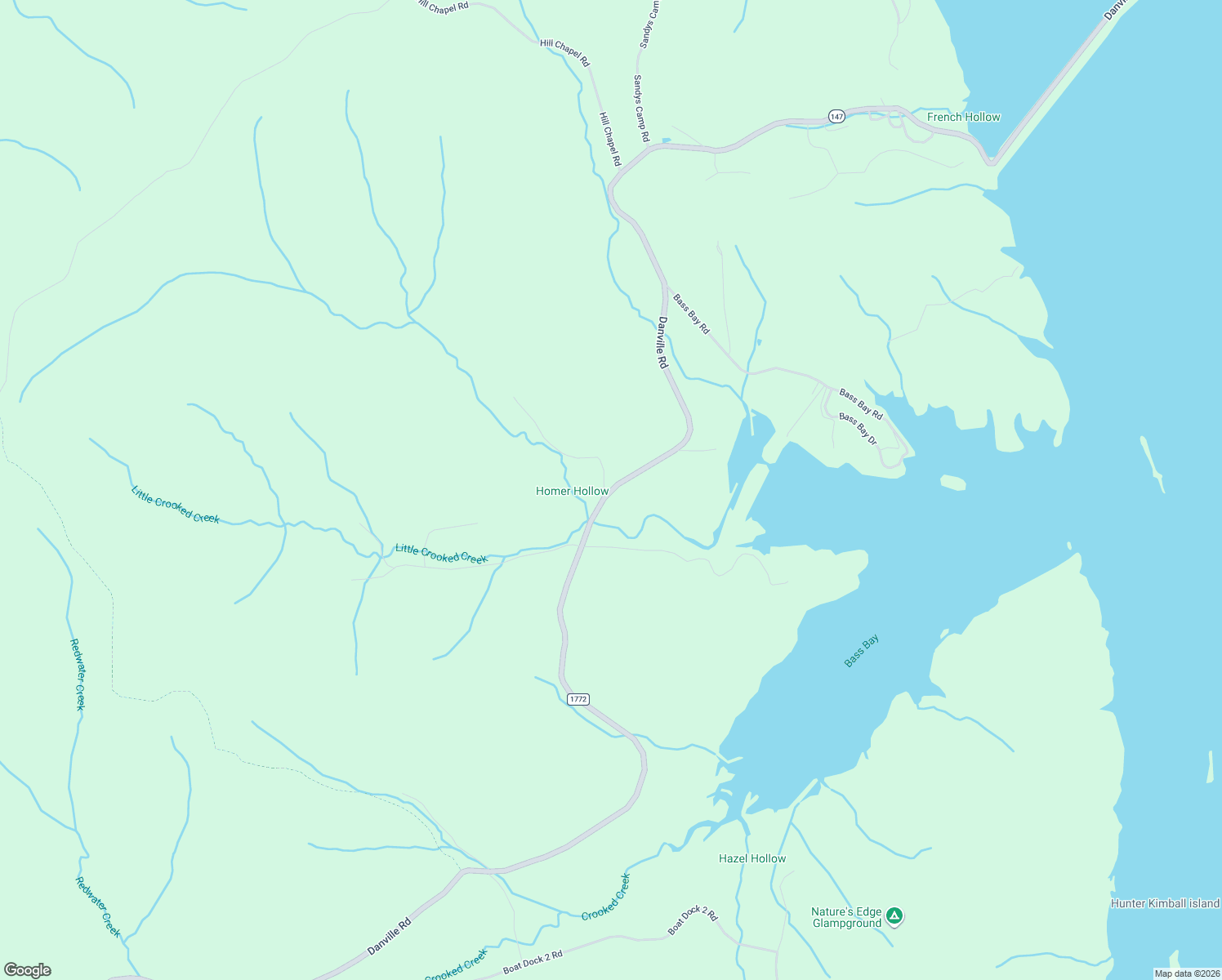 map of restaurants, bars, coffee shops, grocery stores, and more near 6866 Danville Road in Big Sandy