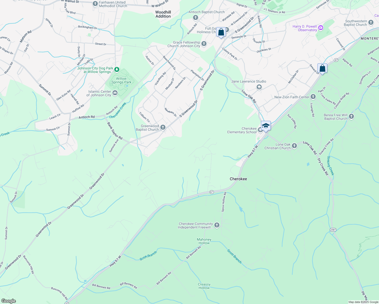 map of restaurants, bars, coffee shops, grocery stores, and more near 258 Water Tank Hill Road in Johnson City