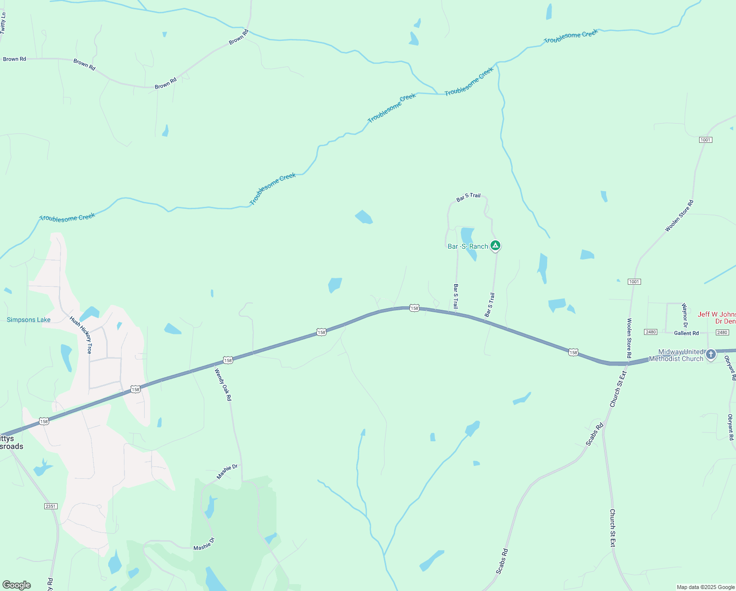 map of restaurants, bars, coffee shops, grocery stores, and more near 11811 U.S. 158 in Reidsville