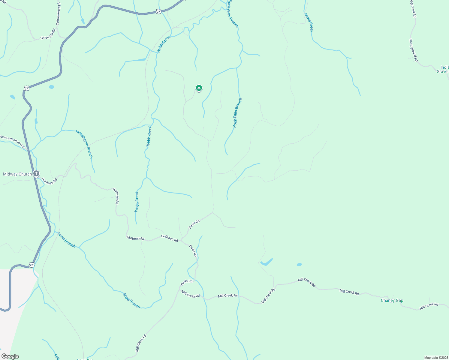 map of restaurants, bars, coffee shops, grocery stores, and more near 200 Goose Creek Road in Sunbright