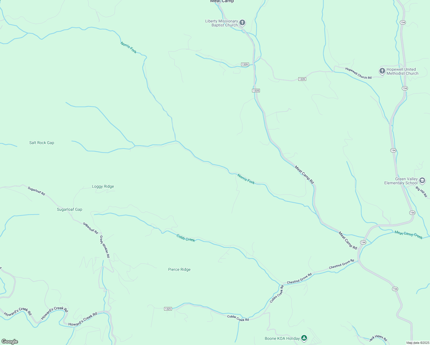 map of restaurants, bars, coffee shops, grocery stores, and more near 1149 Ball Branch Road in Boone