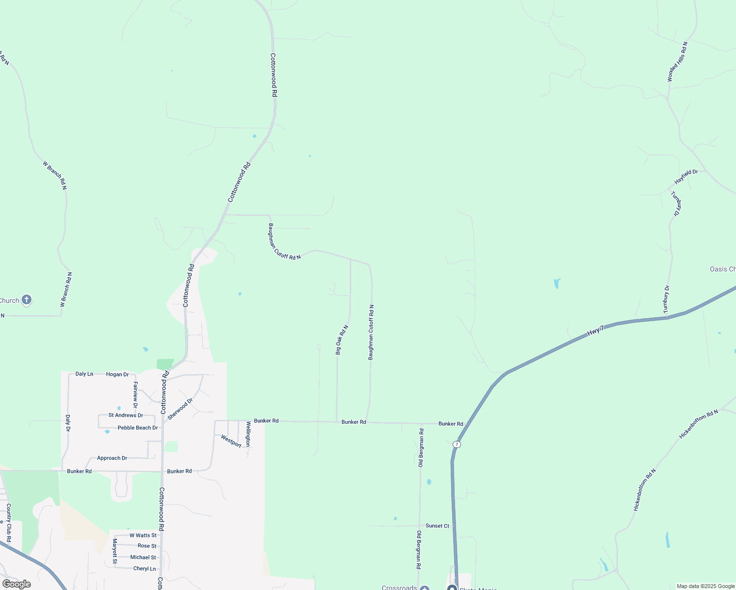 map of restaurants, bars, coffee shops, grocery stores, and more near 3147 Baughman Cutoff Road North in Harrison