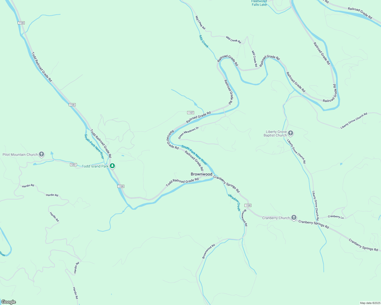 map of restaurants, bars, coffee shops, grocery stores, and more near 6945 Railroad Grade Road in Todd